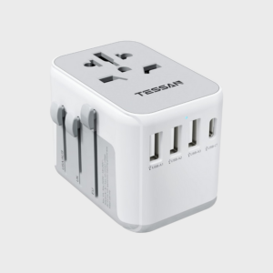 TESSAN Universal Travel Adapter, International Plug Adaptor with 2 USB C Wall Charger 2 USB A Ports